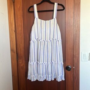 Rails white sundress with pink and blue stripes size L